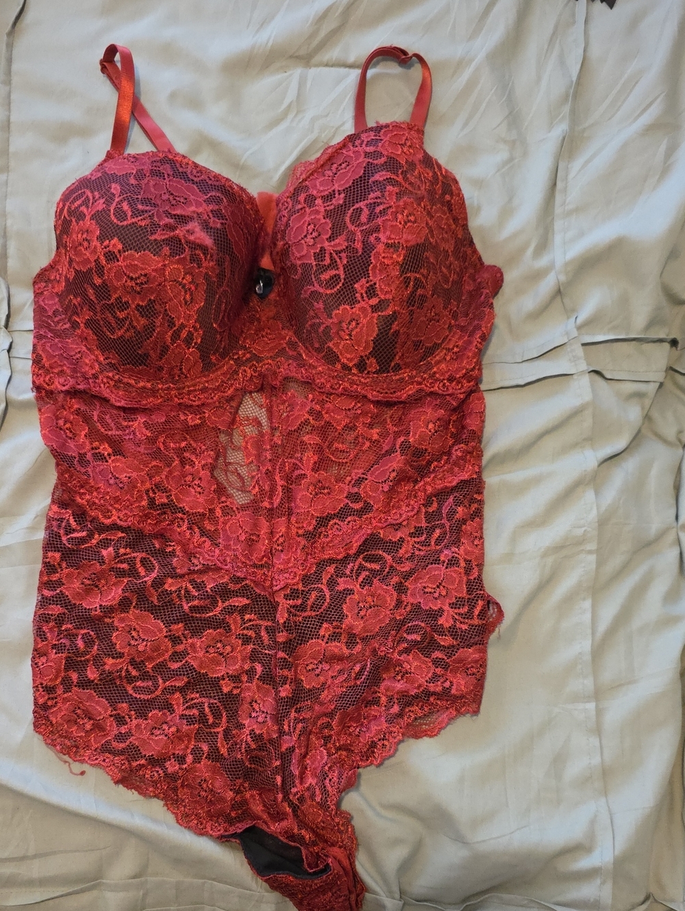 Lace Bodysuit Chemise with Underwire Cups